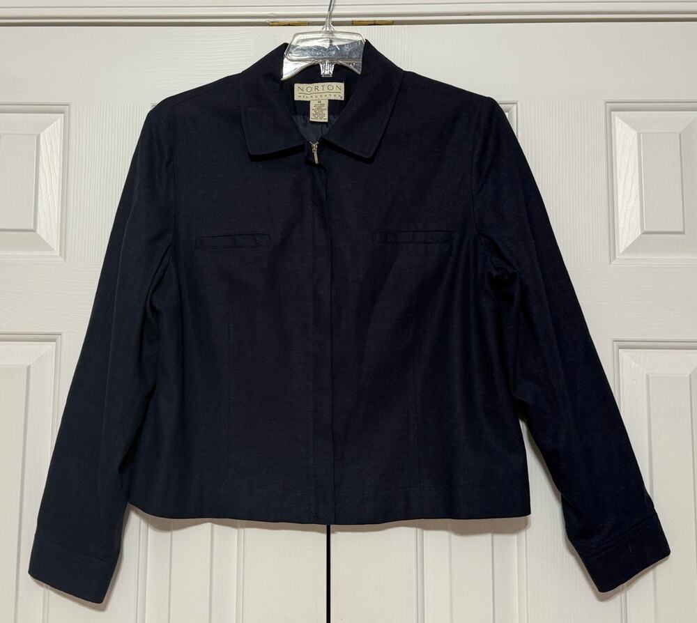 Vintage Norton McNaughton Long Sleeve Jacket, Navy Blue, Size 14